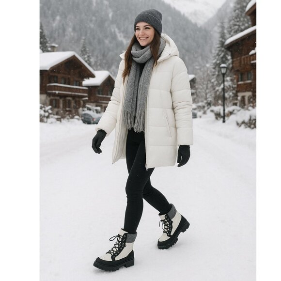 NEW Cougar Waterproof Winter Boot – White/Black- Size 7 - Picture 3 of 16